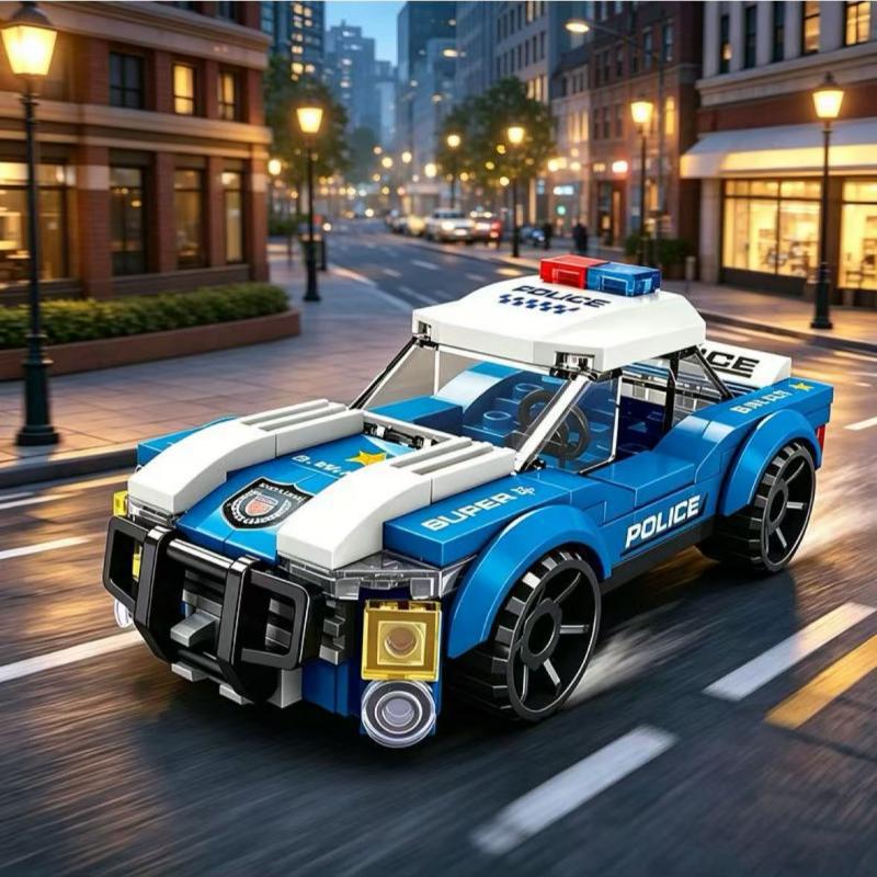 United Creative 7606 City Series, Bloques de Construcción Educativos, Ensamblaje de Partículas Pequeñas, Coche de Policía, Juguete para Niños, Dropshipping