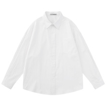 oversize小众潮牌设计感痞帅白色衬衫男潮流宽松垂感休闲长袖衬衣