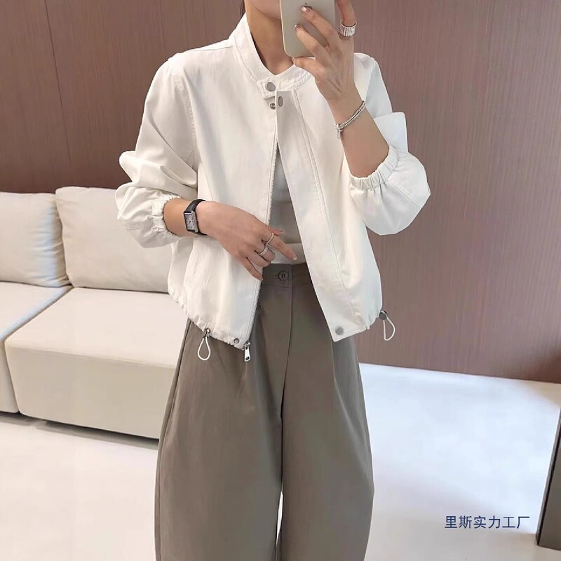 Korean Style Simple Stand-Collar Short Jacket for Women, 2026 Spring New Fashion Versatile Loose Age-Reducing Jacket Top Trendy Korean Style Simple Stand-Collar Short Jacket for Women, 2026 Spring New Fashion Versatile Loose Age-Reducing Jacket Top Trendy