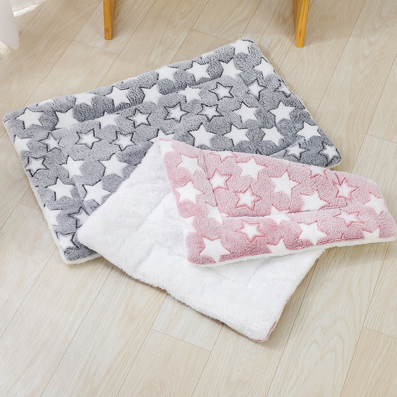 Otoño e Invierno nueva manta para mascotas engrosada de doble capa de doble cara de felpa perro cálido estera acostada gato transfronterizo y perro manta para dormir estera