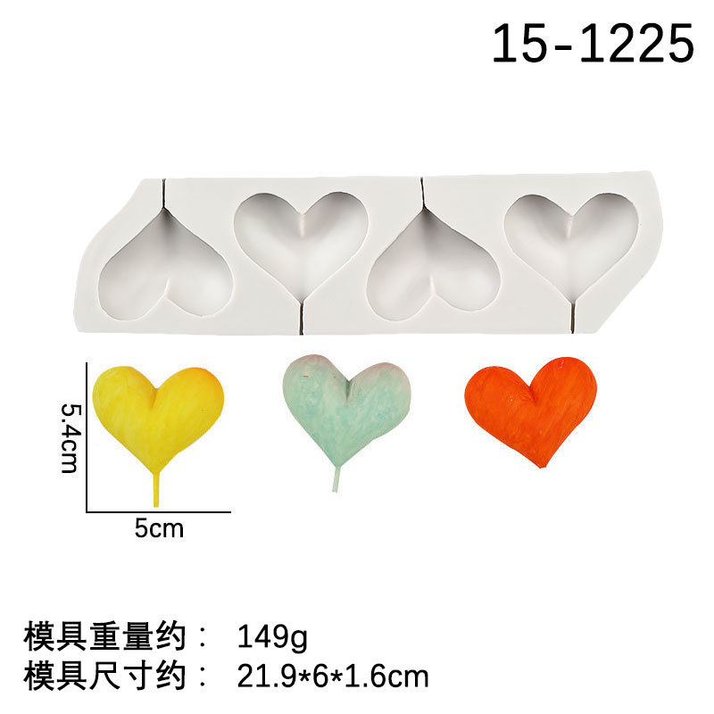 En forma de corazón Lollipop chocolate molde de silicona herramienta creativa para hornear fondant pastel de chocolate accesorios de decoración