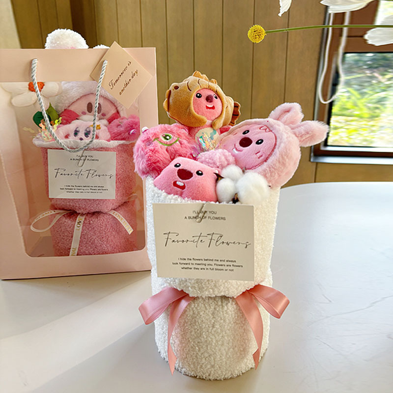 Send a Sanrio Kuromi Doll Bouquet as a Christmas Gift, Ready-to-Fulfill, for Dollhouse, Birthday Present, Florist Wholesale