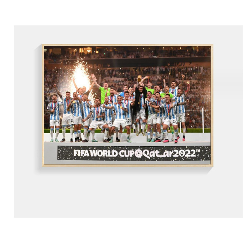Massey cartel pintura decorativa sala de estar sofá de fondo de la pared de la barra de fútbol mural Argentina Copa del Mundo Campeonato pintura colgante