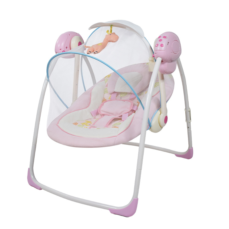 Silla mecedora para bebés – con mosquitero, artefacto calmante, venta directa de fábrica 2025