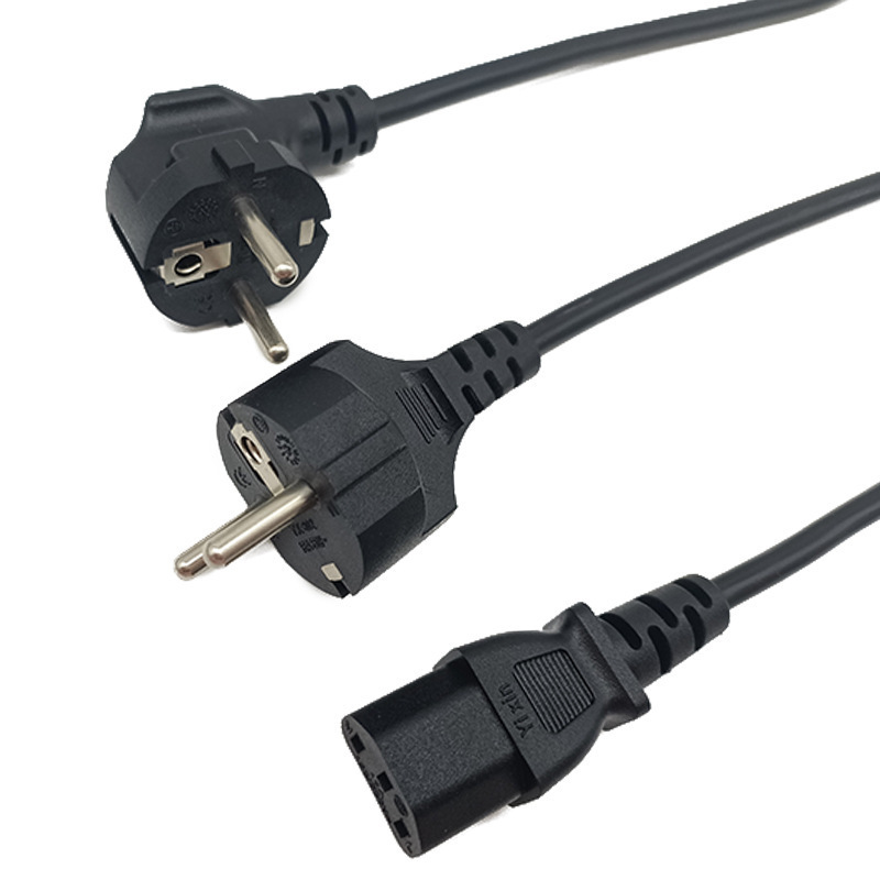 Shengshitong - Korean Standard Three-Pin Kc Certified Korean Three-Pin Two-Pin C13 Power Plug Cable Eu Two Round Plug