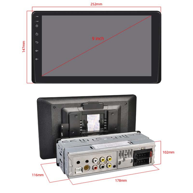 9 inch wireless carplay single spindle capacitive touch screen Bluetooth car MP5 player wince system 9113W