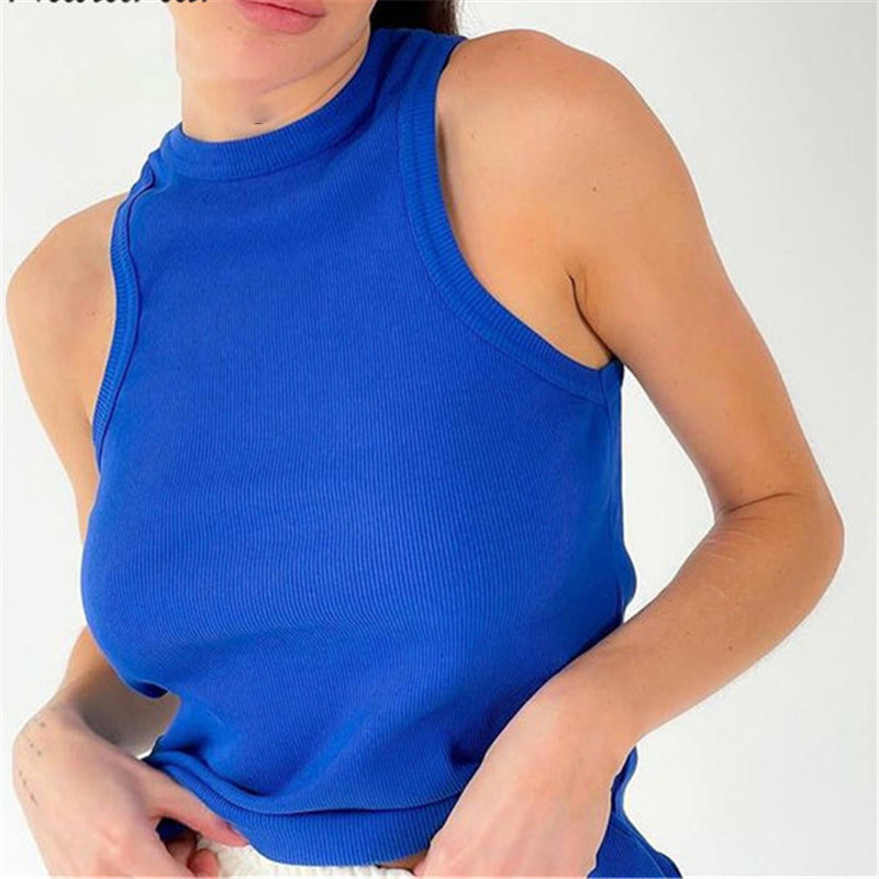 Women's Wrap Crop Top Tank Tops Splicing Fashion Solid Color display picture 2