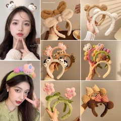 可爱洗脸专用发箍女2025新款早秋毛绒发捆头箍女款高颅顶发卡头饰