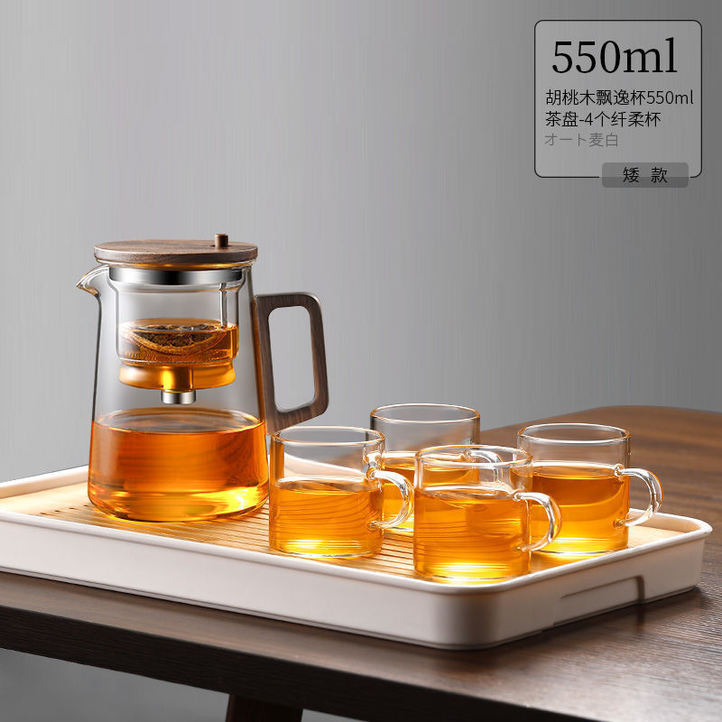 tetera de alta sensación china de alto silicio de vidrio de silicio separador de té de agua de una sola taza de evaporación de silicio taza de separación