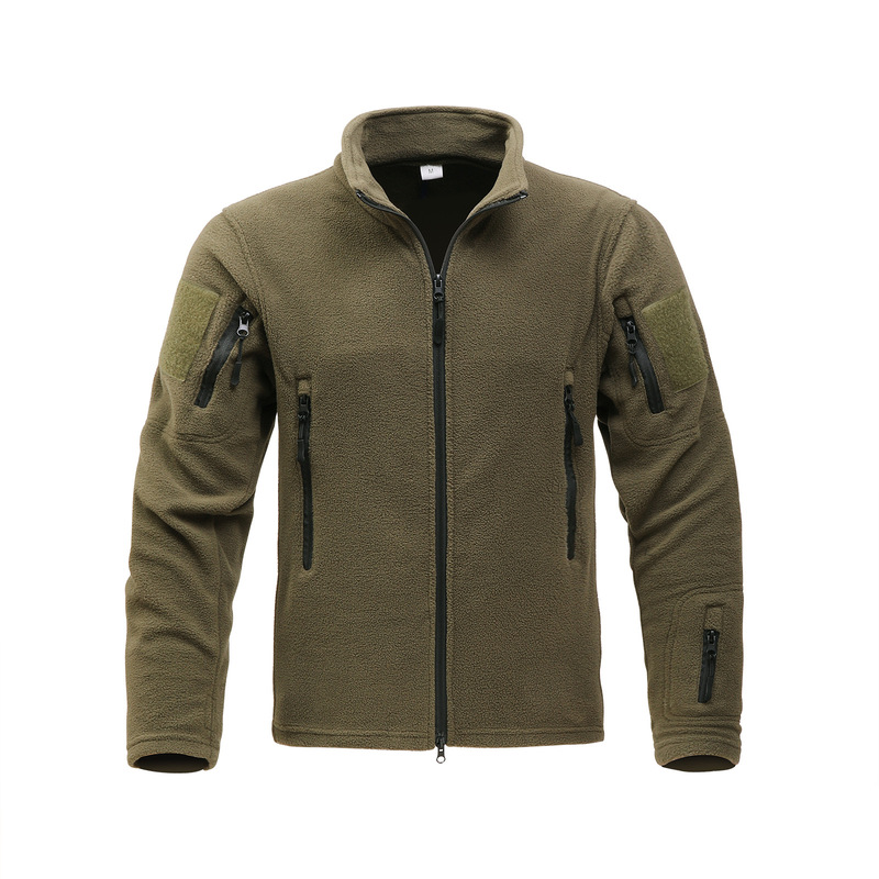 Cross-Border Outdoor Tactical Stand-Up Collar Fleece Jacket Men's Warm Liner Cold-Proof Jacket Spring and Autumn Cardigan Jacket Jacket