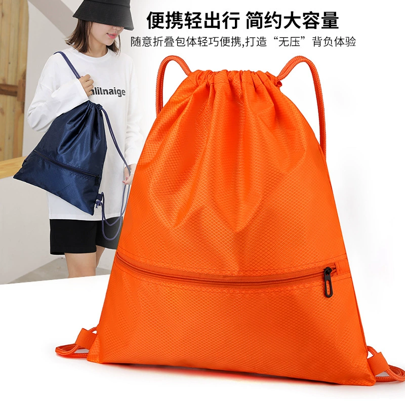 Оксфордская ткань пучок карман баскетбольный рюкзак на шнурке Студенческая тренировочная рекламная сумка Печать логотипа марафонская сумка для фитнеса