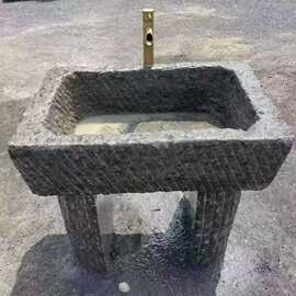 户外庭院洗手盆洗衣槽旧石器石槽景观流水组合摆件装饰老石槽水盆
