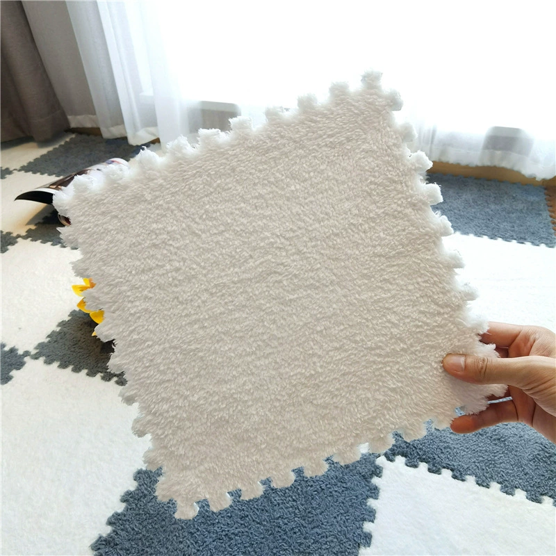 Fleece Carpet Mat, 30×30 cm, Thick Plush Interlocking Tile, Multiple Colors