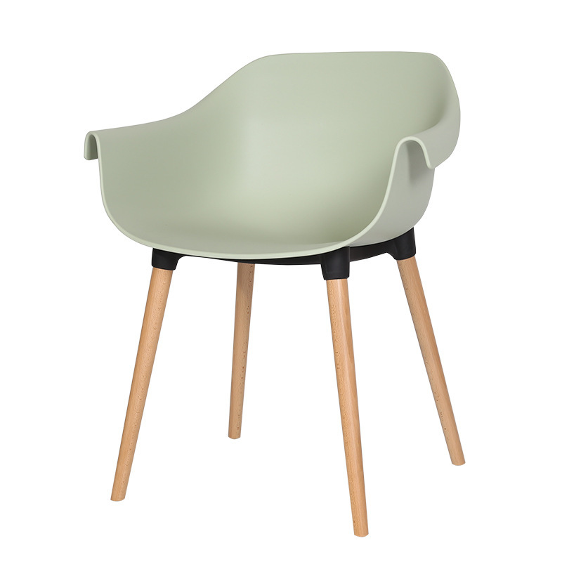 Nordic Plastic Chair Internet Celebrity Household Light Luxury Dining Chair Solid Wood Backrest Simple Negotiation Chair Office Computer Chair