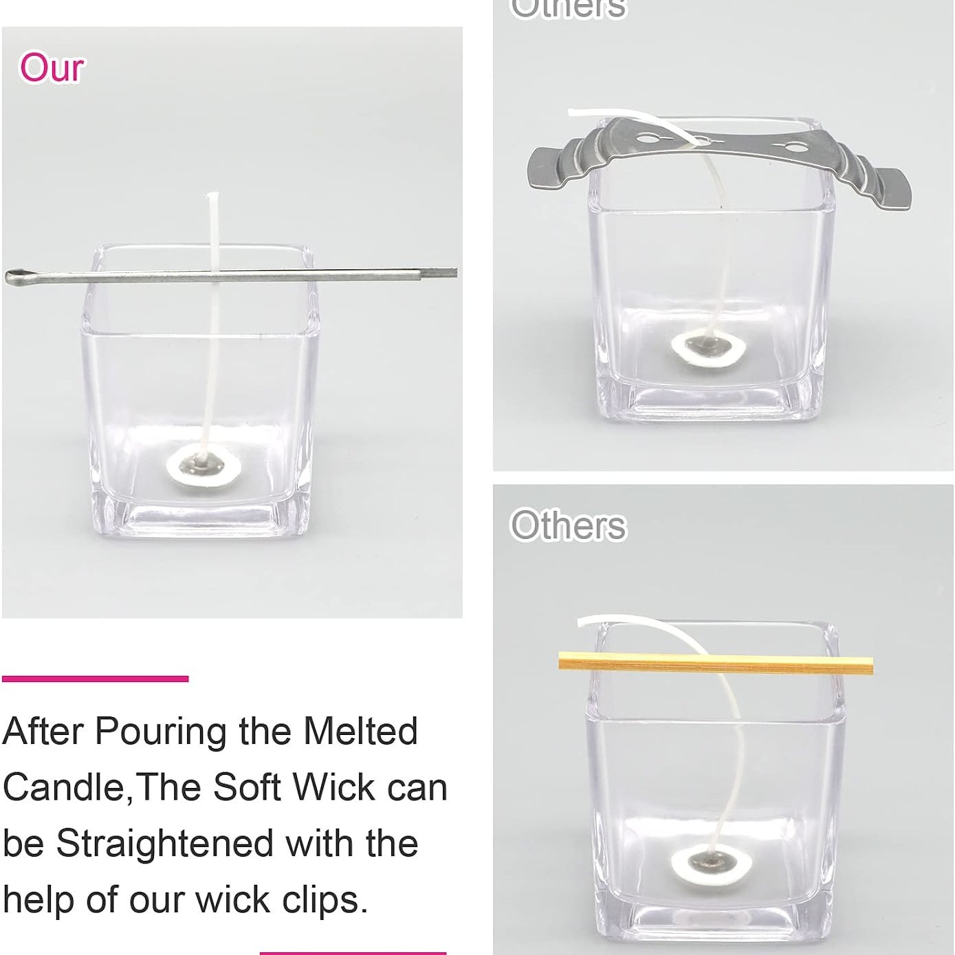 Fabricante multifuncional clip de fijación de mecha vela soporte de núcleo de algodón horquilla de una palabra núcleo de mecha clip de hierro aromaterapia
