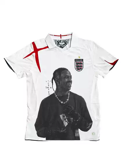 Travis Scott Jersey Blokecore Retro Long-Sleeved Vibe Spring and Summer Portrait Printed Football Uniform