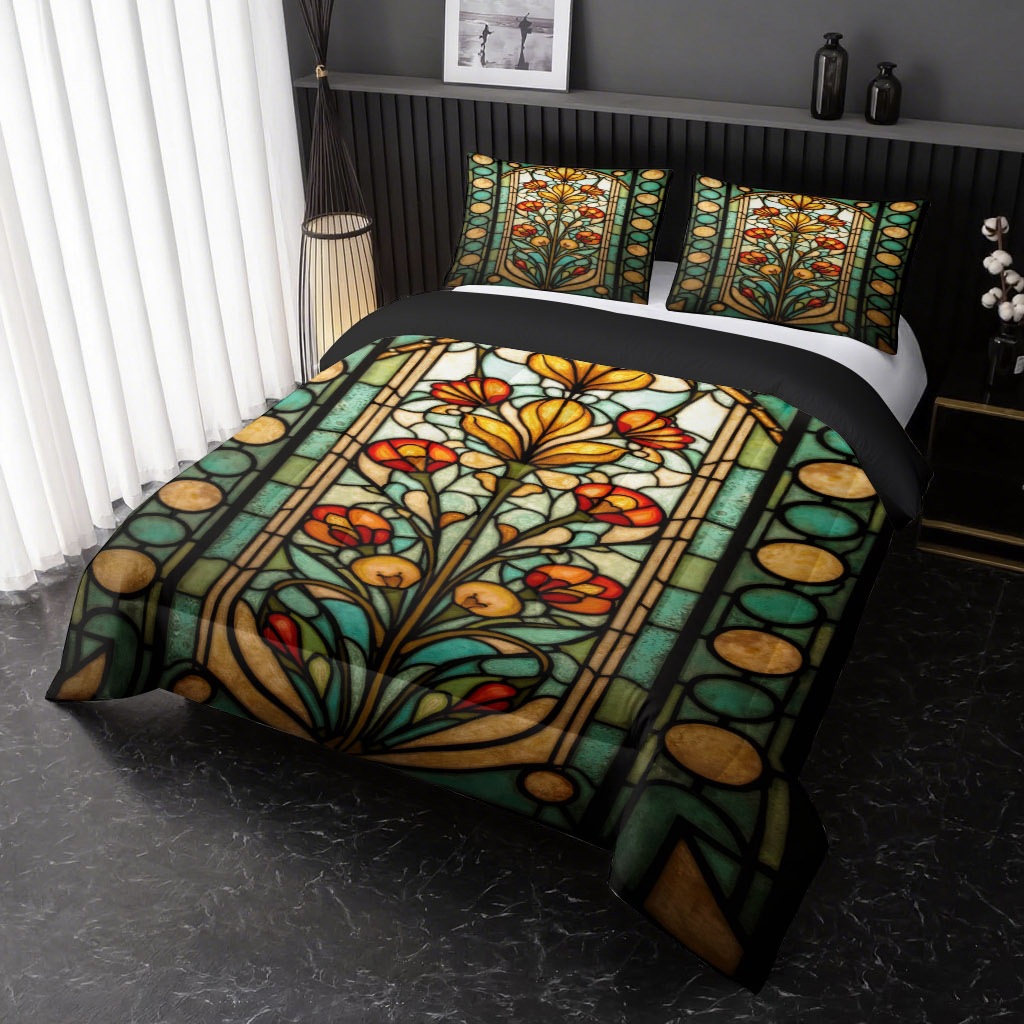 TEMU / JIT transfronterizo floral impresión digital 3D 180gms edredón funda almohada set fuente fabricante