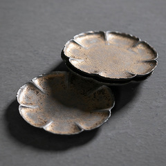 Vintage gold-plated ceramic coaster Ceramic heat insulating coaster Creative tea cup holder Japanese-style home tea ceremony accessories