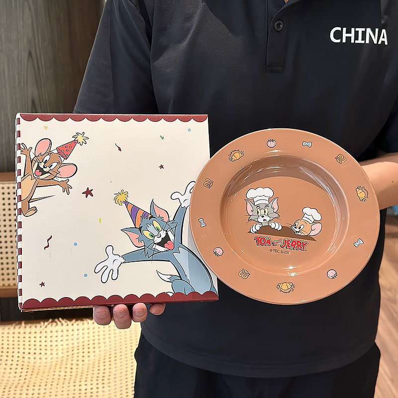 Gatos y ratones de dibujos animados cubiertos de cerámica platos de platos caseros adorables platos de comida 2025 nuevos regalos de cumpleaños de platos de fruta