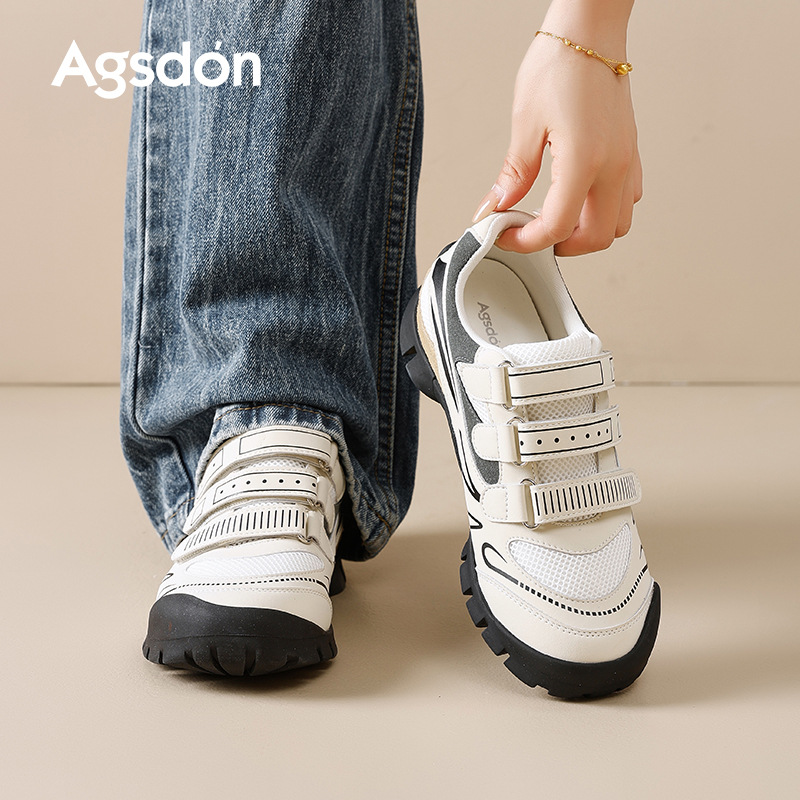 Zapatos de entrenamiento alemán de fondo grueso para mujeres 2025 nuevos zapatos de carreras de velcro de invierno de otoño zapatos de ballet casuales