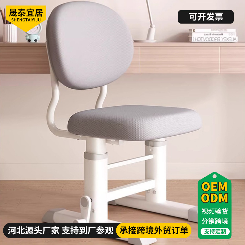Children's Learning Chair Can Be Lifted and Lowered for Primary School Students to Adjust Home Writing and Correct Sitting Posture Backrest Desk Stool Seat