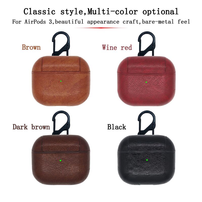 Applicable airpods pro2 lychee pattern protective shell Apple airpods 3 Bluetooth wireless earphone case