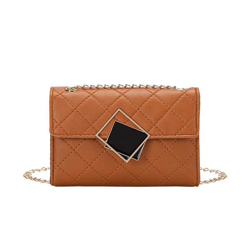 Bolso de cadena de las mujeres de alto sentido 2022 nuevo nicho versátil PU bolso de las mujeres Comercio exterior e-commerce generación bolsa de pelo rombo pequeño bolso cuadrado