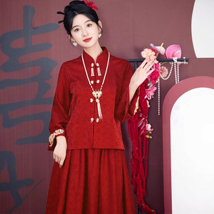 Toast Dress Bride Red suit 2025 New Style Engagement Dress New Chinese Style Xiuhe Dress Wedding Dress Wedding Dress Dress