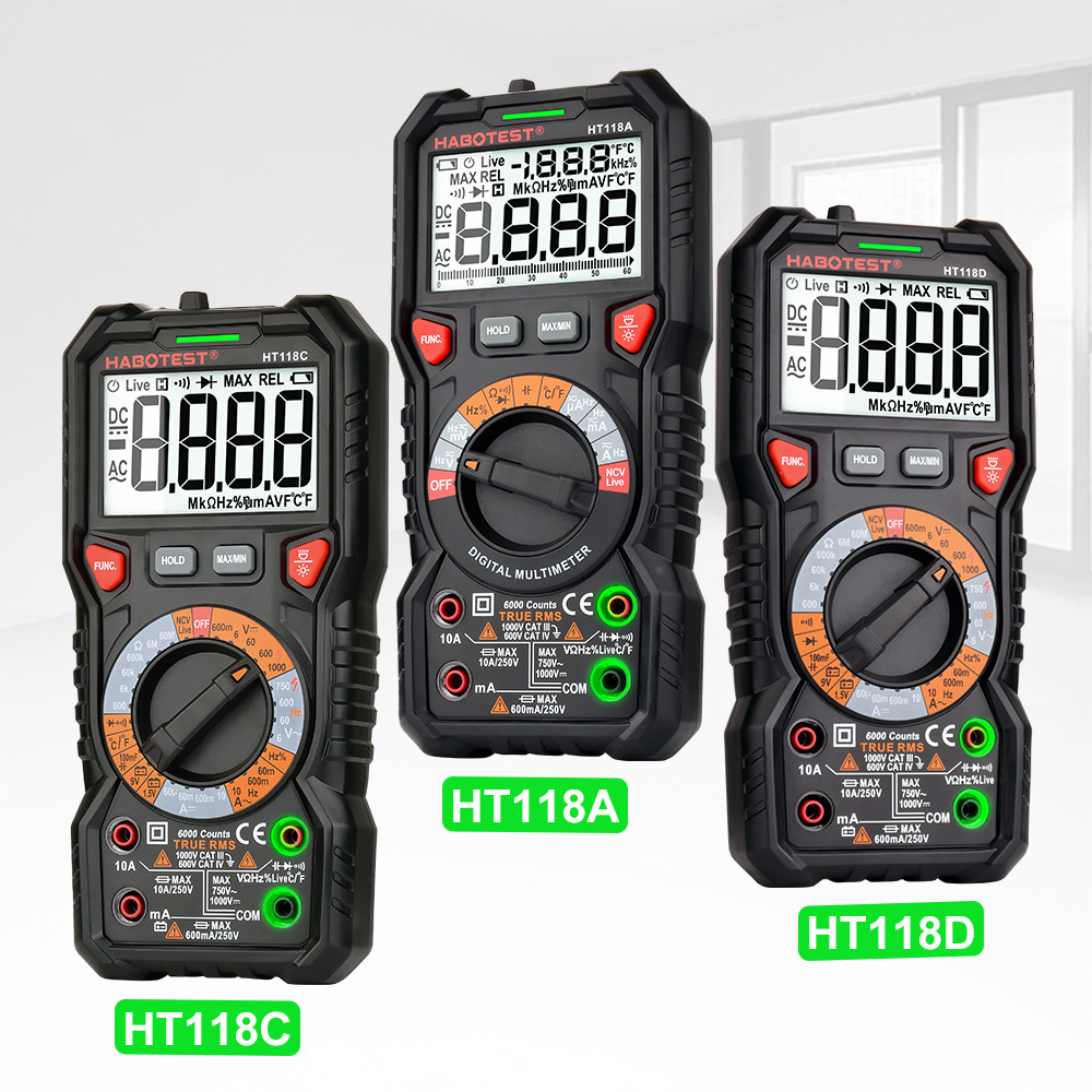 Multímetro digital HT118C, totalmente automático, inteligente, de alta precisión, específico para electricistas, anti-quemaduras, multímetro con pantalla digital, portátil
