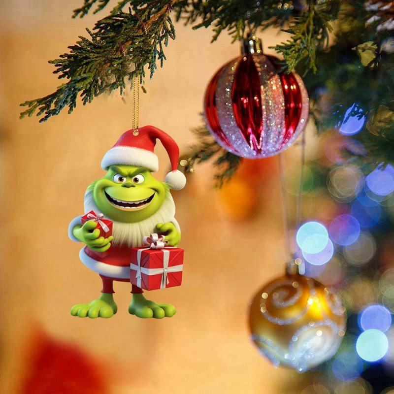 国境を越えた新しい2Dクリスマス装飾グリーン奇シリーズクリスマスツリーペンダントアクリルペンダント|undefined