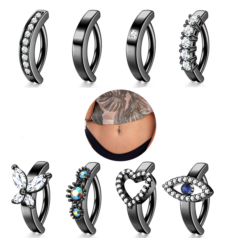 Piercing per ombelico liscio unisex in acciaio inossidabile semplice e alla moda, in vendita transfrontaliera_voghion.com