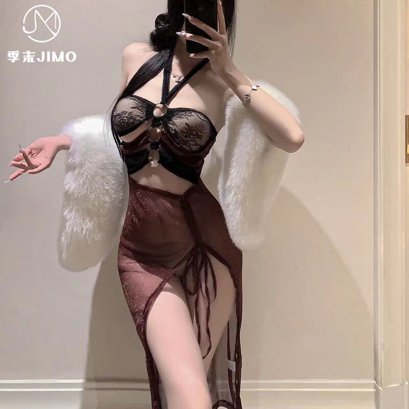 End of Season "Youmeng Hongji" Exotic Style Antique Sexy Lingerie Glazed Yarn Neck Hanfu 3055