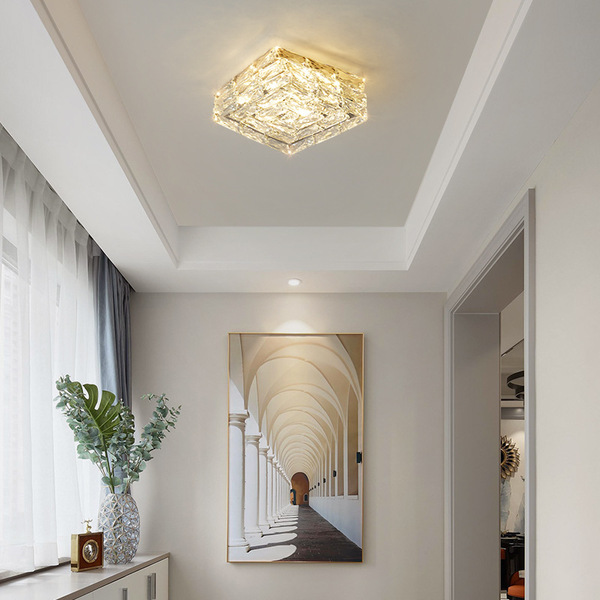 Square modern and minimalistic creative LED ceiling light stainless…