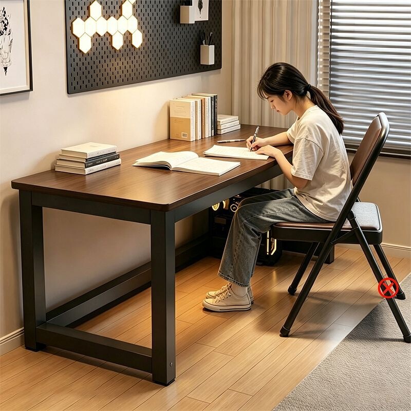 Thickened and reinforced computer desk for desktop use in the bedroom, home use, double-person student desk, simple gaming and office desk Thickened and reinforced computer desk for desktop use in the bedroom, home use, double-person student desk, simple gaming and office desk