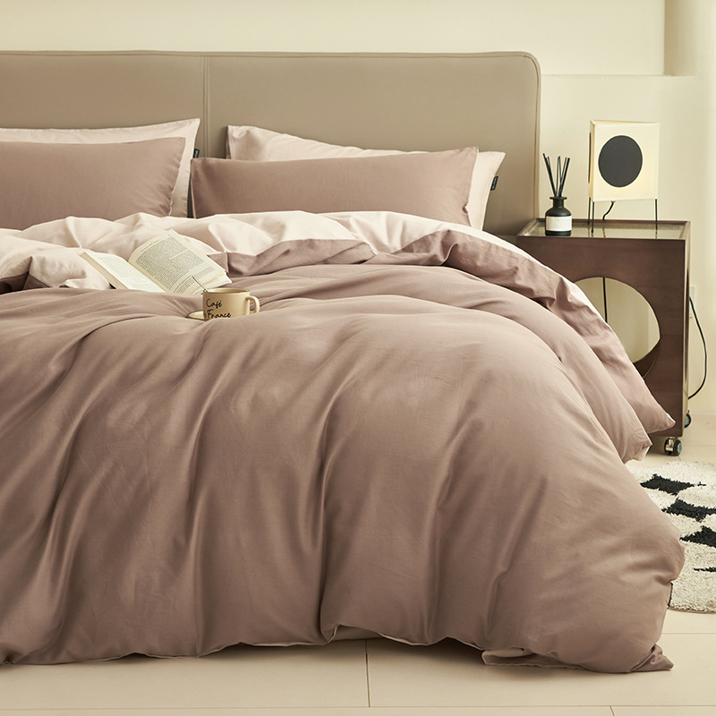 Cama de cuatro piezas de algodón 2025, nueva sábanas molidas cubierta de ropa de cama dormitorio de tres piezas de invierno engrosado