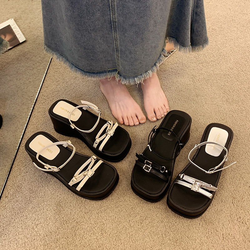 Summer casual sandals platform with a strap wedge heel open toe…