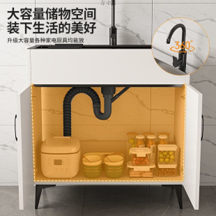 Kitchen Cabinets Stainless Steel Washbasin Cabinets Single and Double with Faucets Office Washbasin Integrated Factory Wholesale