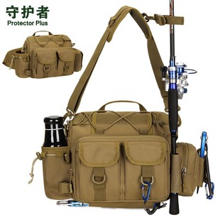 New Outdoor Lure Waist Bag, Multifunctional Large Waist Bag, Crossbody Bag, Fishing Bag, Rod Bag, Storage Backpack