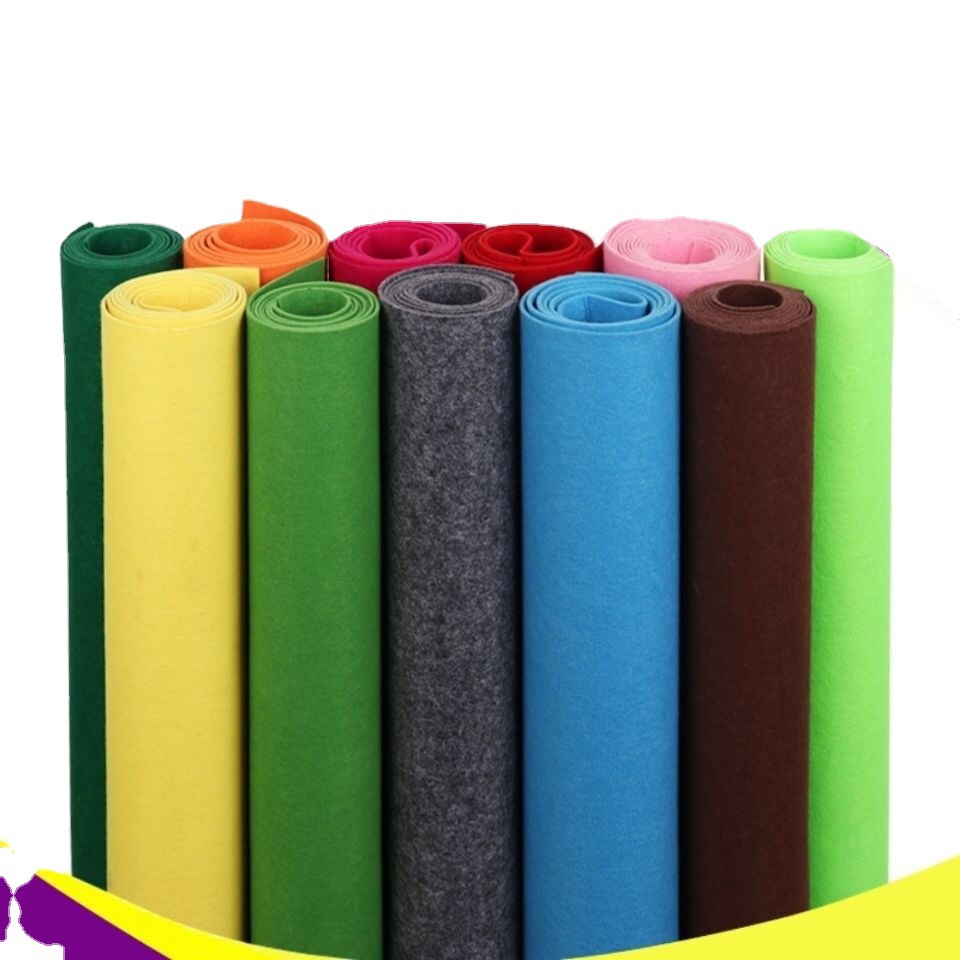 厂家批发工业混纺彩色化纤毛毡布1-5mm工艺化纤毛毡制品 彩毡
