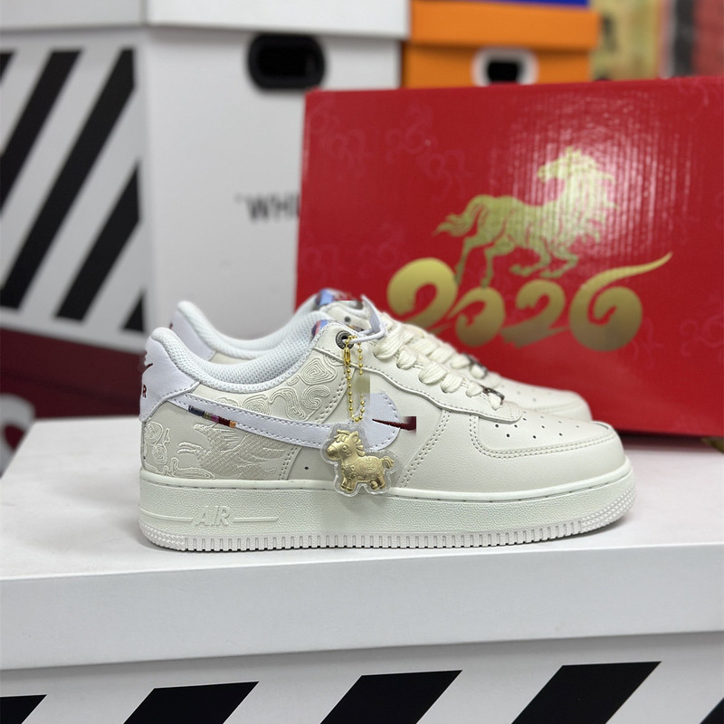 Putian First Layer Air Force One Year of the Horse Limited Edition New Model Built-In Air Cushion Versatile Af1 Unisex Casual Thick-Soled Sneakers Putian First Layer Air Force One Year of the Horse Limited Edition New Model Built-In Air Cushion Versatile Af1 Unisex Casual Thick-Soled Sneakers