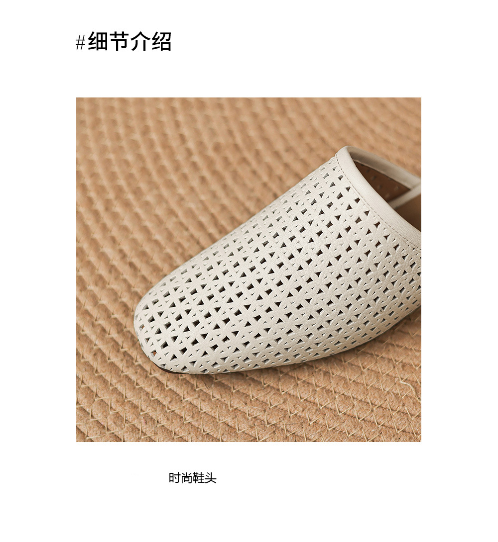 Dép sandal nữ quai chữ V đế bệt da bò mùa xuân hè — đen chi tiết 8