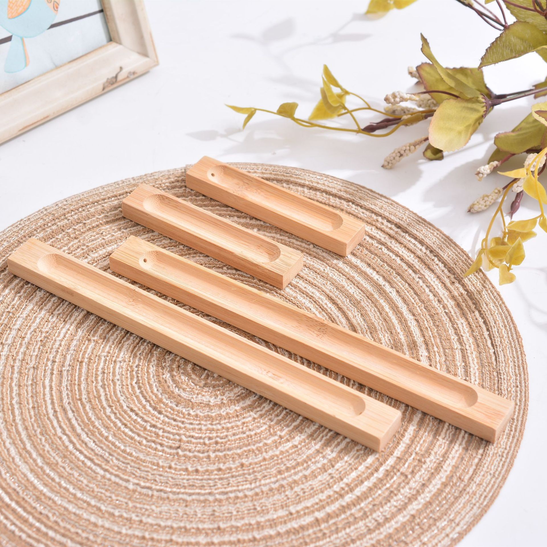 竹木香插线香插托简约楠竹香插檀香炉家用室内插香座香道用具香托