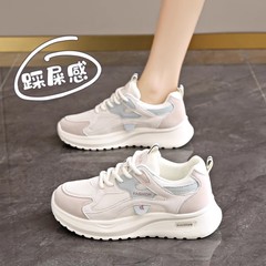 女性用スニーカー、2025年新作夏衝撃吸収ランニング軽量ソフトソール超軽量滑り止めお父さん靴