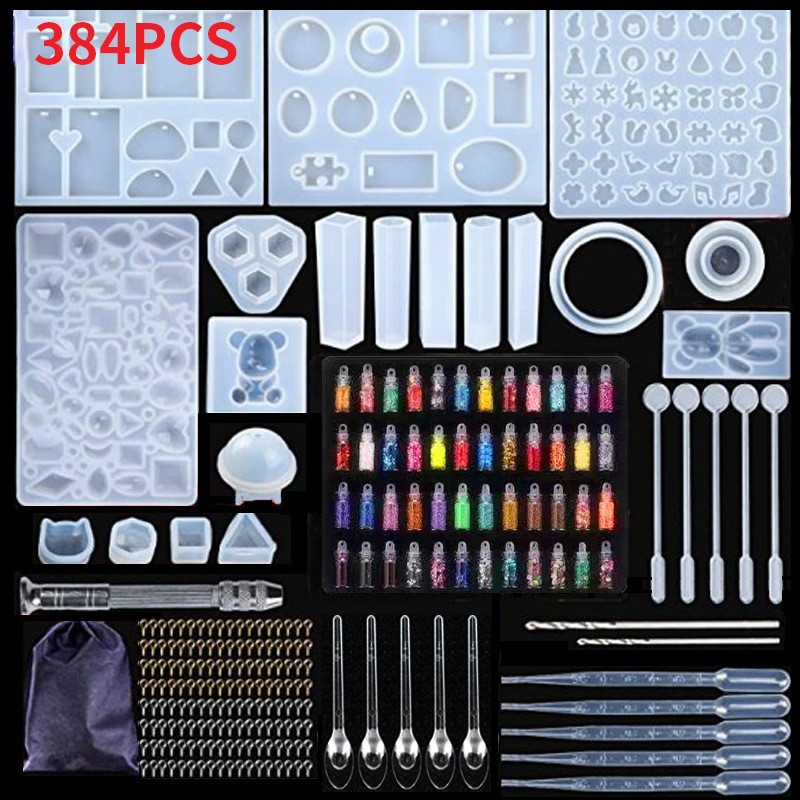 229-Piece Jewelry DIY Pendant Resin Mold Set Earrings Jewelry Necklace Bear Crystal Silicone DIY Set