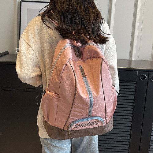 Large Capacity Backpack  New Nylon Fabric High-End Dual Shoulder Bag for Women High School and University Students Casual Backpack