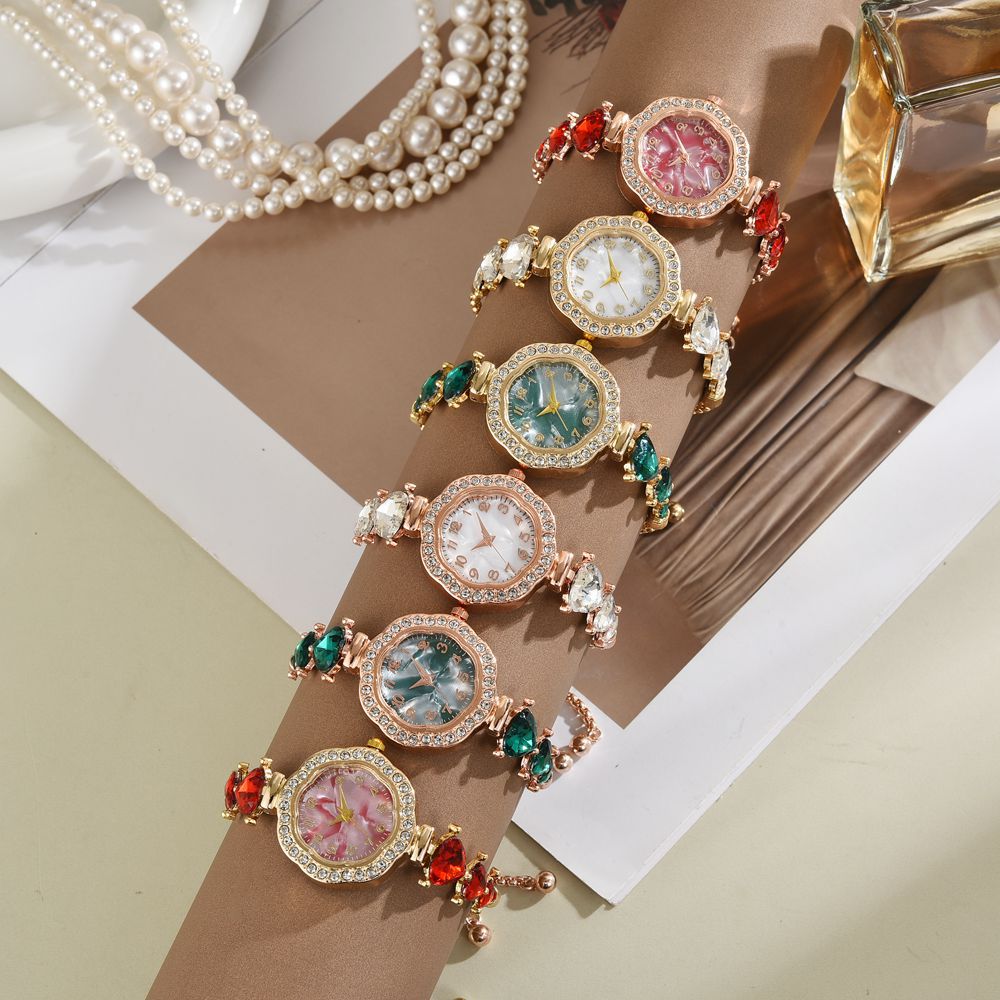 Nueva celebridad de Internet, nuevo amor, reloj con esfera de girasol de diamantes, reloj de pulsera digital compacto y delgado de alto valor