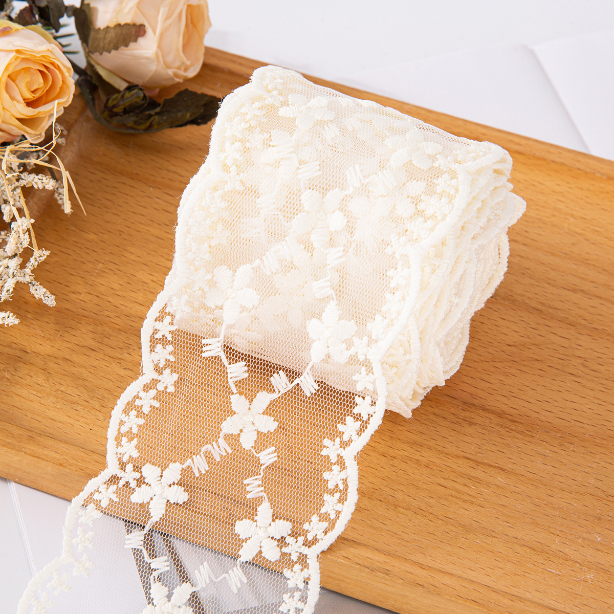 透明レースウェビングメッシュ刺繍ミルクシルク DIY リボンヘアアクセサリー花包装衣類アクセサリー