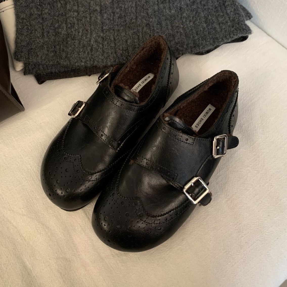 Retro insulated winter universal loafers English style