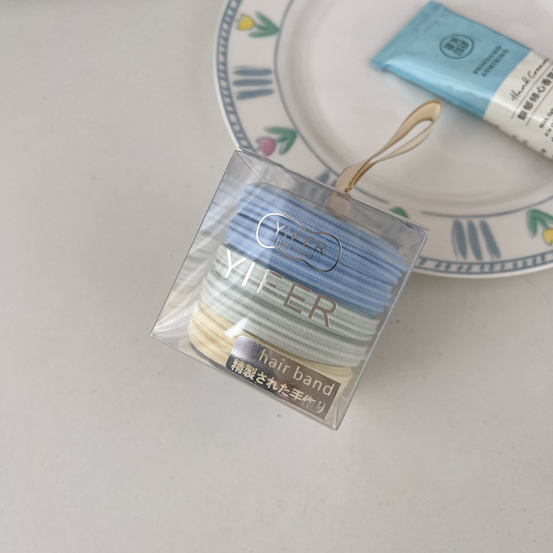 Azul marino ~ glutinoso suave no daña cabello cuerda de cabello alta elástica y duradera sin costura atada alta cola de cabello atar banda de goma de cabello