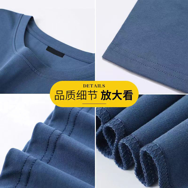 180 grams solid color light plate T-shirt men and women with summer round neck short sleeve loose casual fashion base shirt manufacturers